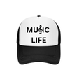 Music Life snap back hat-blk and wht
